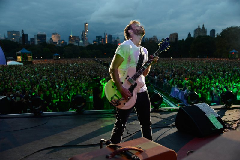 Guitarist on stage at The Global Citizen Festival in Central Park